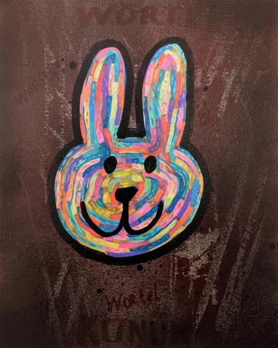 Konijn Artwork 17 - Canvas 24x30cm
